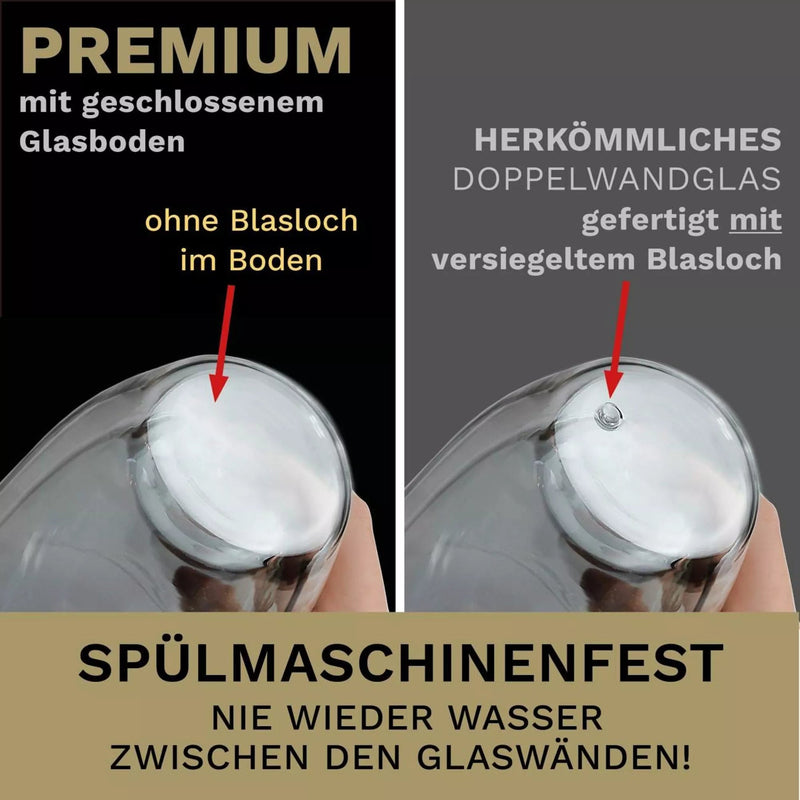 Creano doppelwandige Premium Thermogläser in Gastro Qualität, 2er - Set, 400ml - selectedbyjule - Kaffee & Gläser
