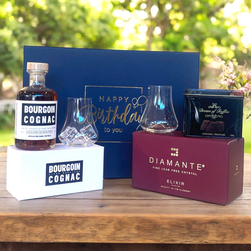 HAPPY BIRTHDAY - Geschenkbox "COGNAC & Trüffel Pralinen" - selectedbyjule - Geschenke