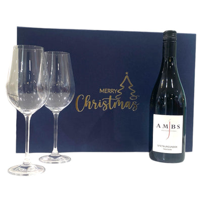 Merry Christmas - Geschenkbox "Diamante" Rotwein Rotweingläser - selectedbyjule - Geschenk