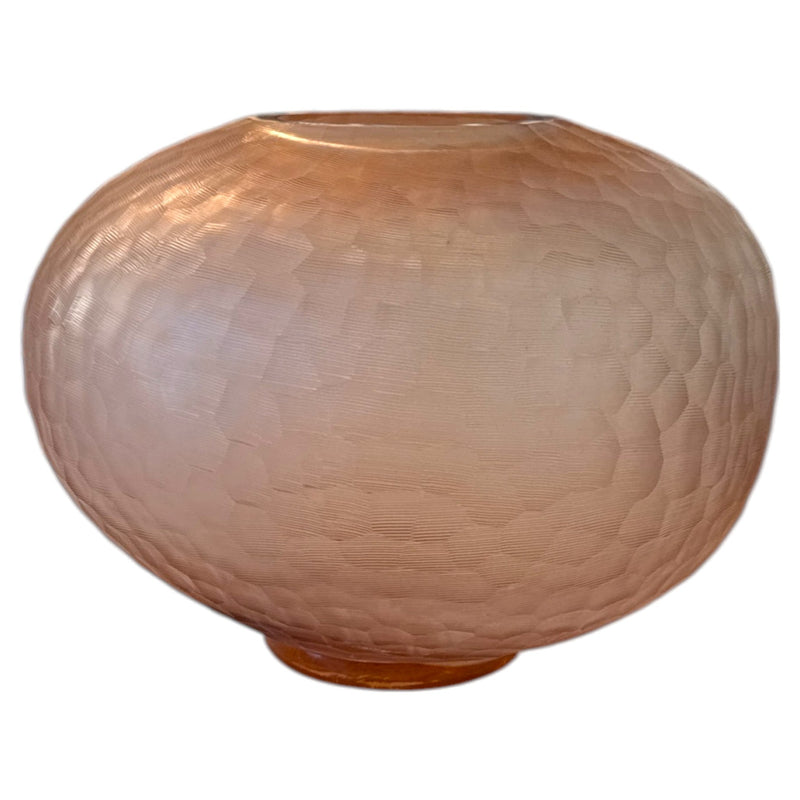 Rosefarbene Glasvase – mundgeblasen und handgeschliffen - selectedbyjule - Glas Vase