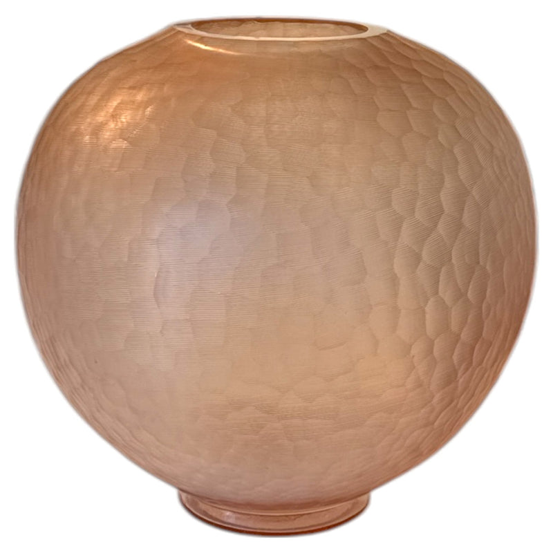 Rosefarbene Glasvase – mundgeblasen und handgeschliffen - selectedbyjule - Glas Vase