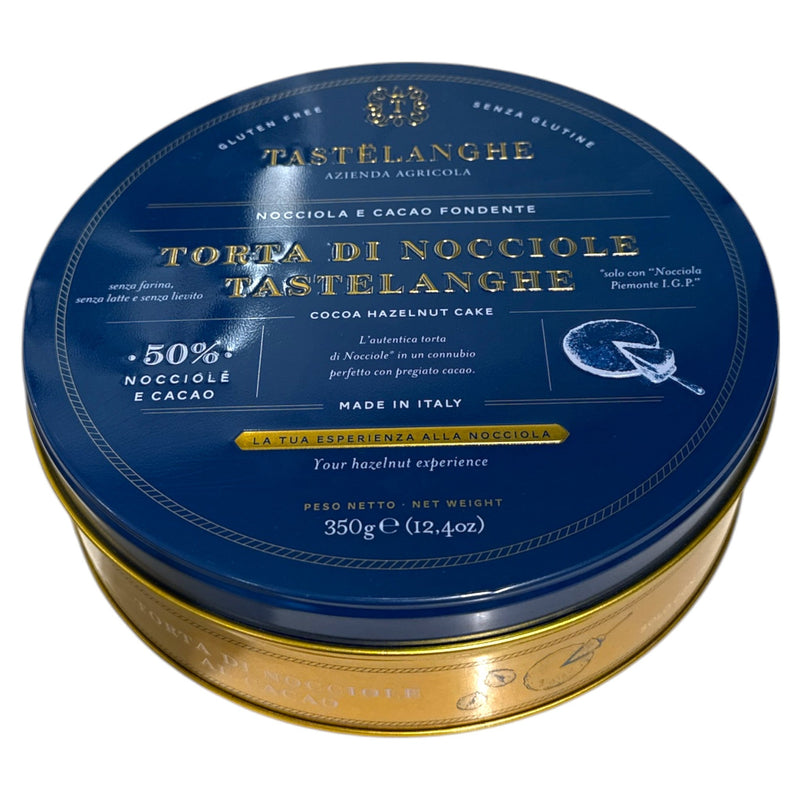 Tastelanghe - Piemonteser Haselnuss - Kuchen mit Kakao in der Dose – Torta di Nocciole e Cacao Fondente 350g - selectedbyjule - Haselnuss - Kuchen