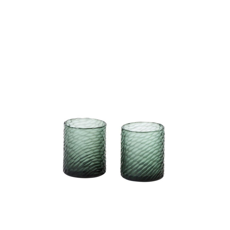 DEKOCANDLE Vase/Windlicht - aqua grey 7,5x9,5cm - selectedbyjule - Teelicht