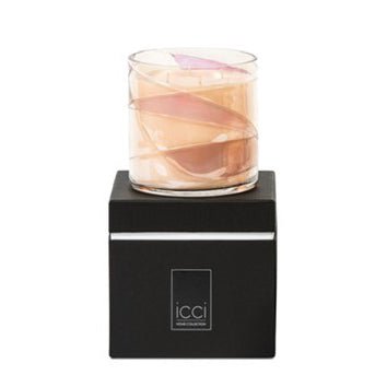 Duftkerze von icci - Duftnote Ambiance - zylindrische Glasvase in light pink 12x12 cm - selectedbyjule - Duft Kerze