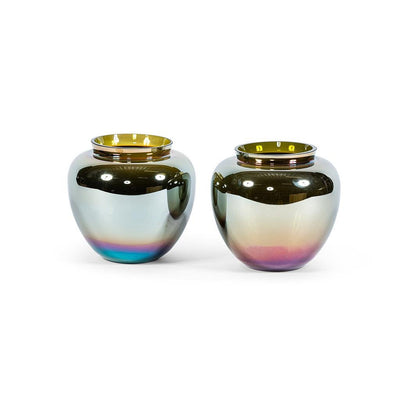 ICCI HOME COLLECTION by Dekocandle - Blumenvase oliv glänzend - selectedbyjule - Glas Vase