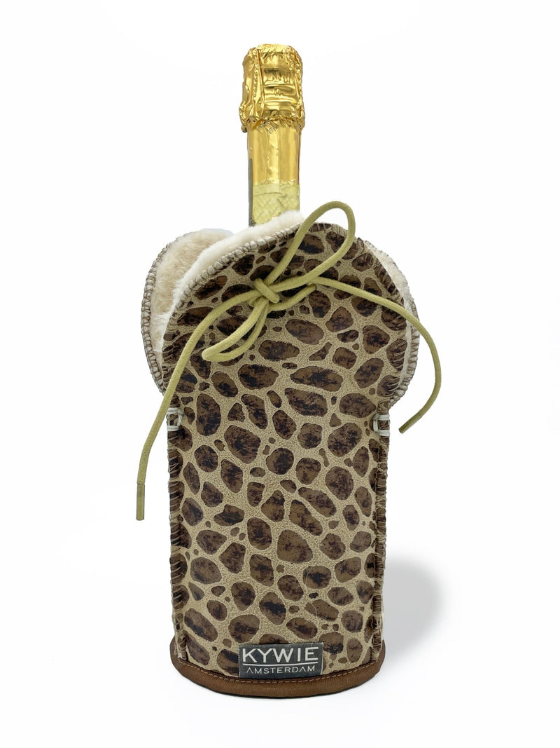 KYWIE Champagnerkühler Original in Wildleder in bordeaux, schwarz und orange - selectedbyjule - Flaschenkühler